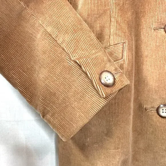 Vtg LL BEAN Corduroy Blazer Jacket Women's 12 Cotton Camel Academia Professor - Picture 6 of 10